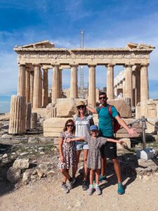 family travel at the acropolis Athens