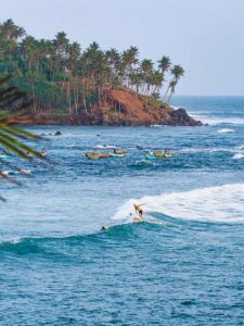 surfing in Sri Lanka at Mirissa