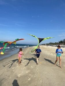 kite flying on the beach in Hoi An