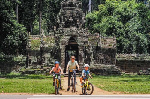 Cycling around Ankor Wat with kids