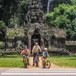 Ankor Wat cycling with kids