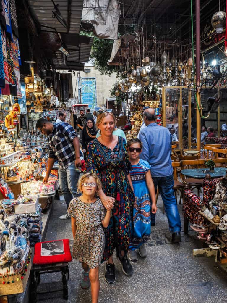 Cairo markets with kids