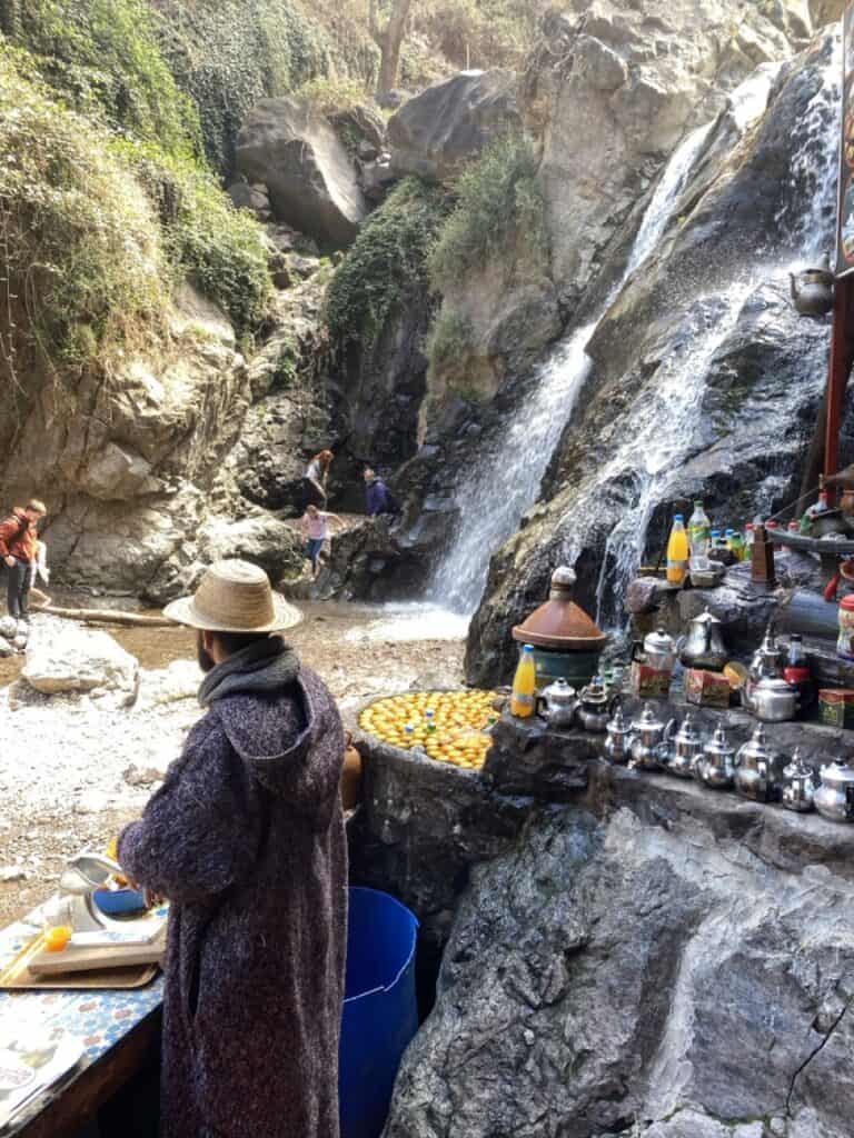 Fresh orange juice at Imlil waterfalls