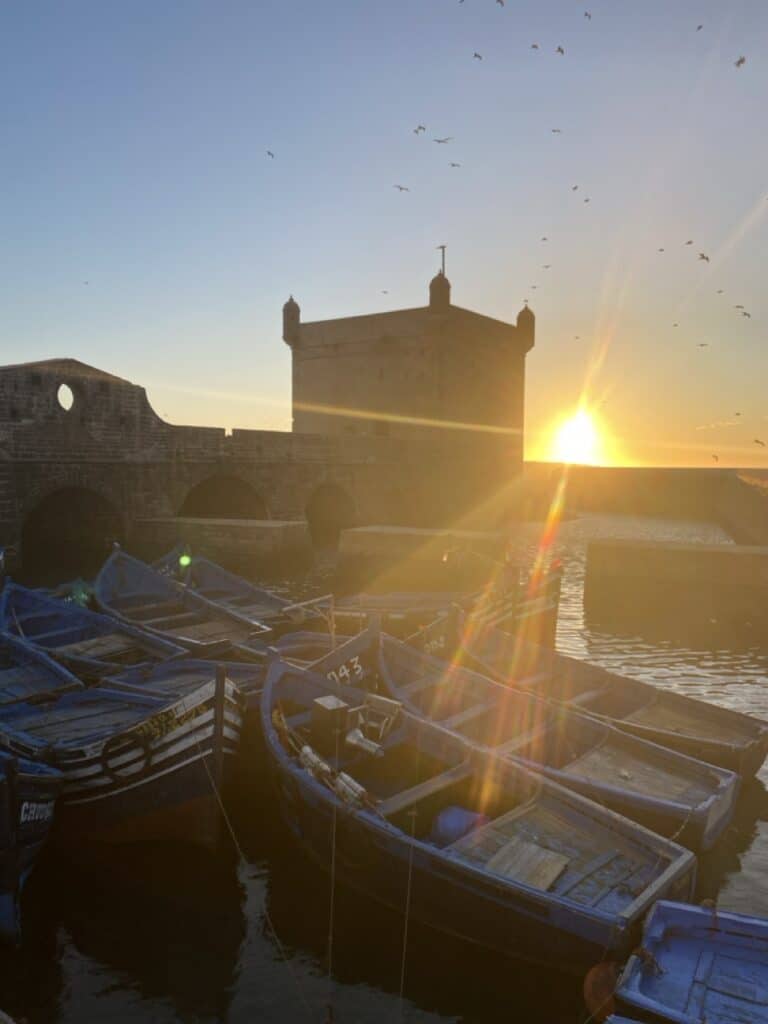 sunset in Essaouira with the kids