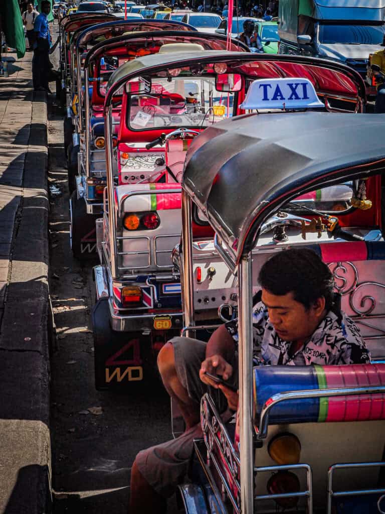 tuk tuk in Bangkok street